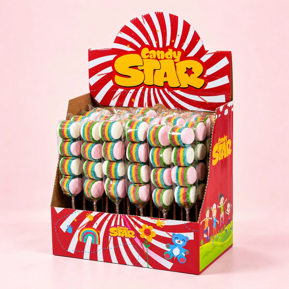 Candy Star Ekşi Şerit Şekerli Marshmallow Lollipop 42 g