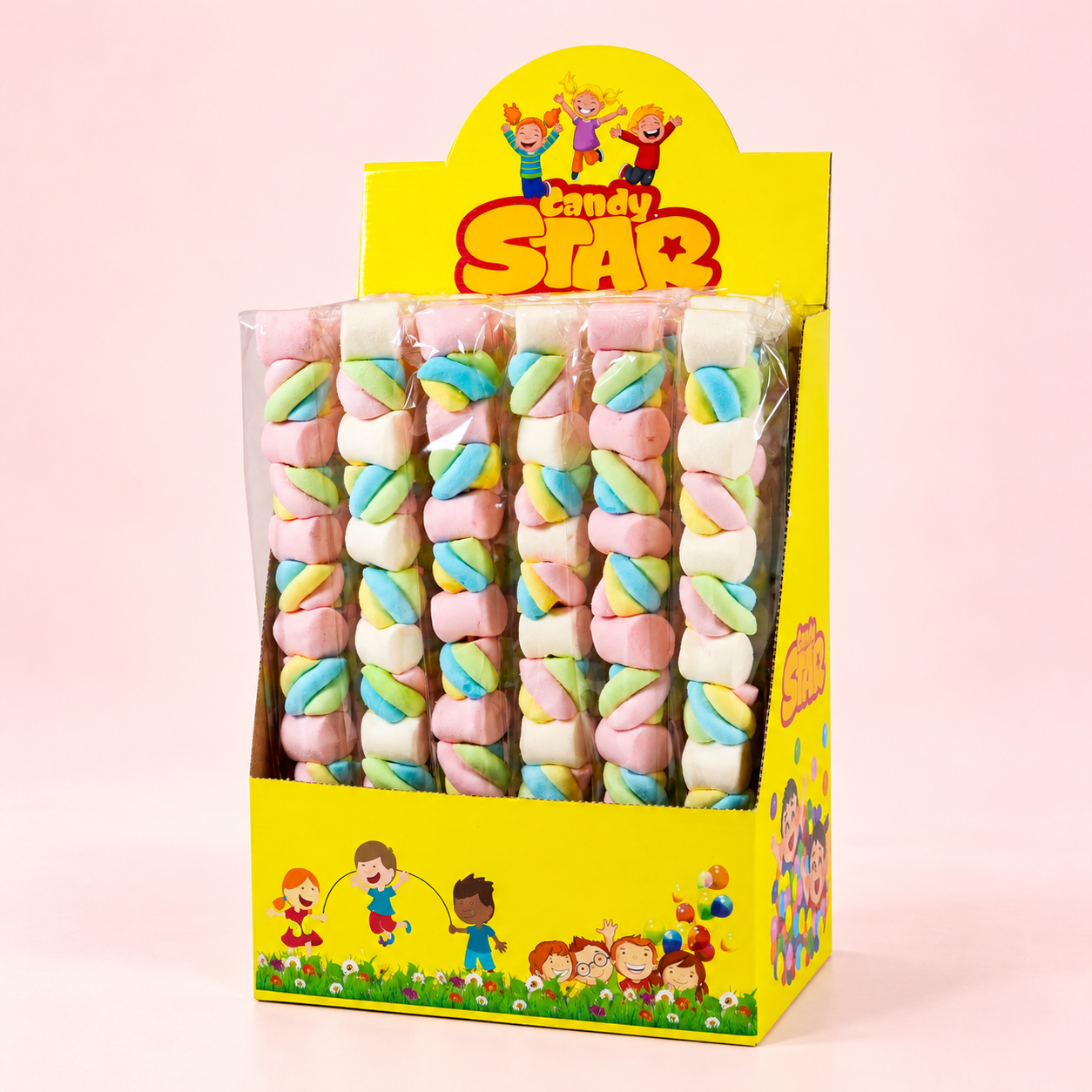 Pink White / Twist Marshmallow Lollipop 50 g