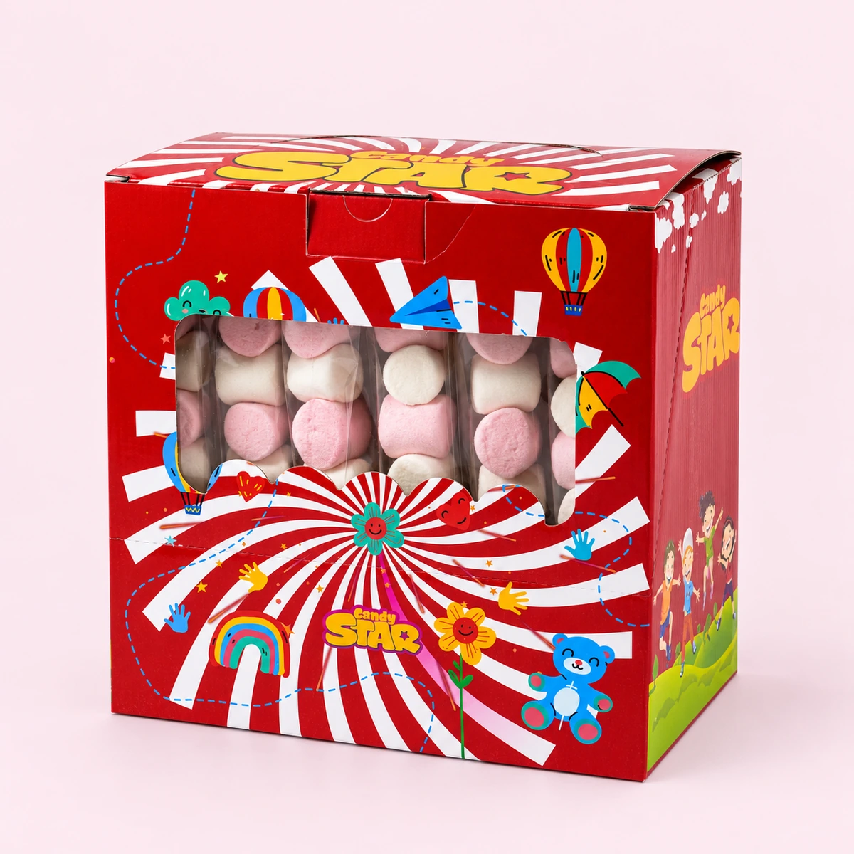 Pink White Marshmallow Lollipop 25 g