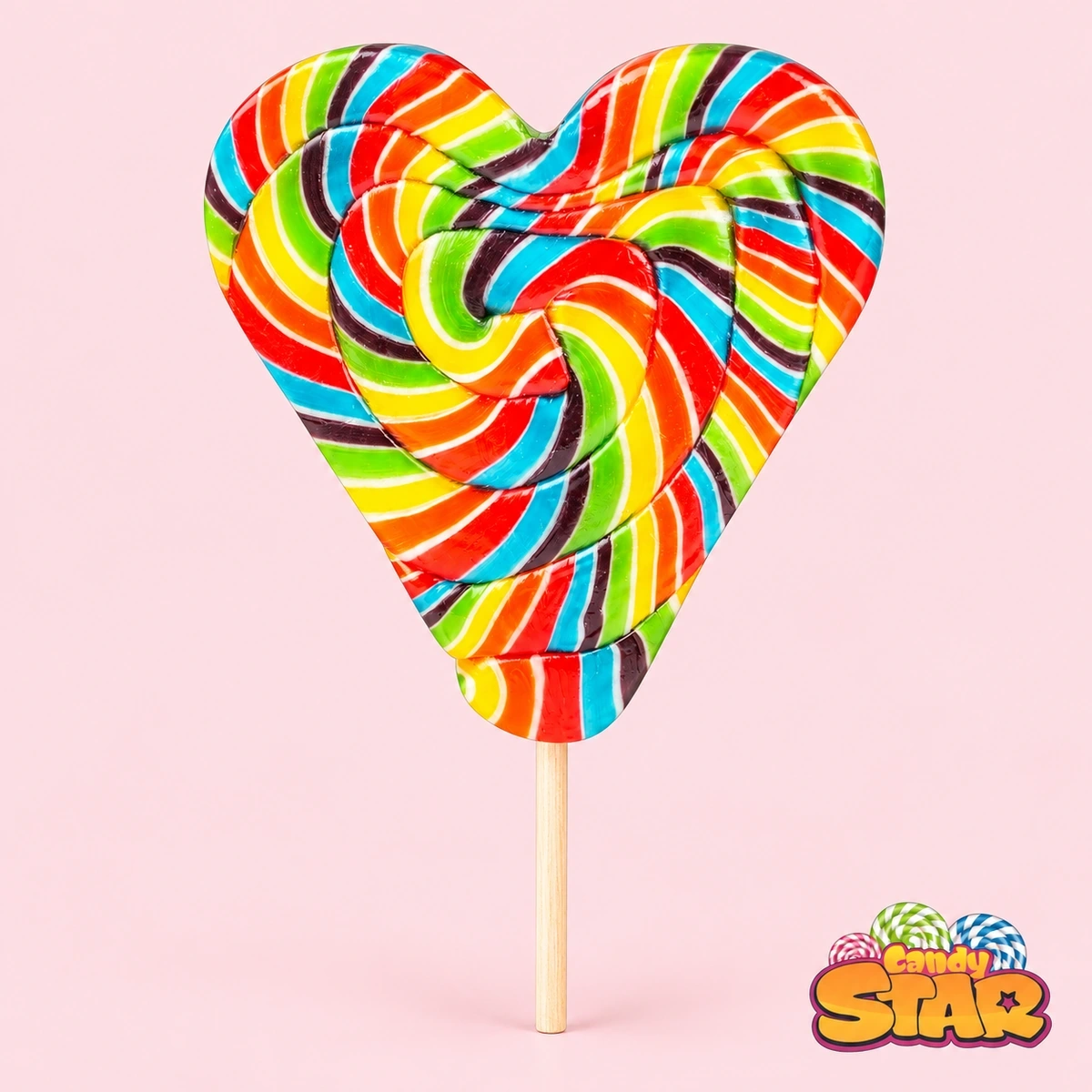 Candy Star Kalp Sosyete Lolipop Şeker 30g