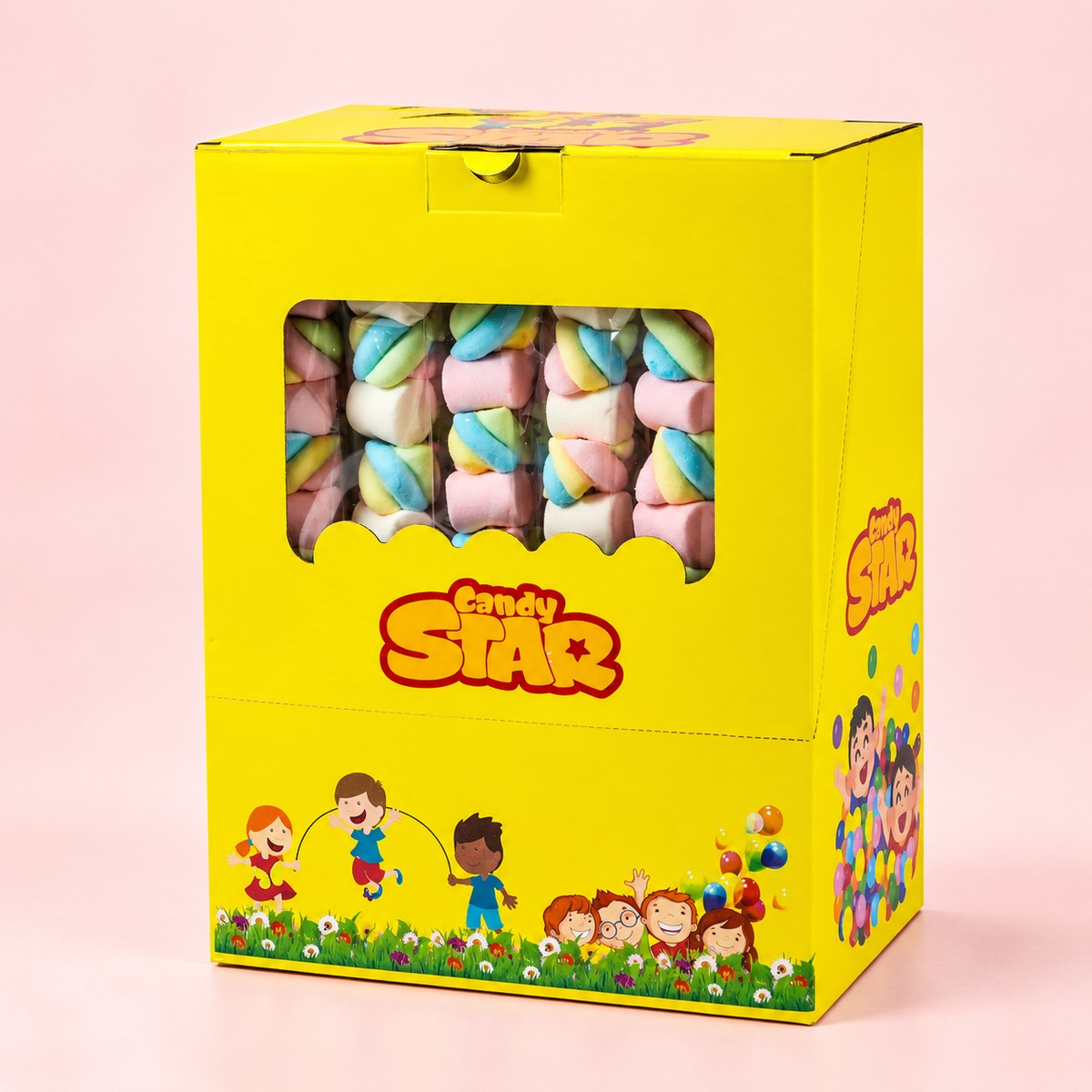 Candy Star Pink White Marshmallow Lollipop 50 g